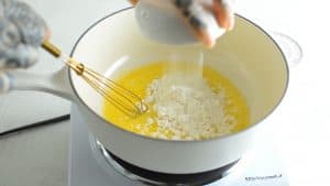 mixing flour and butter